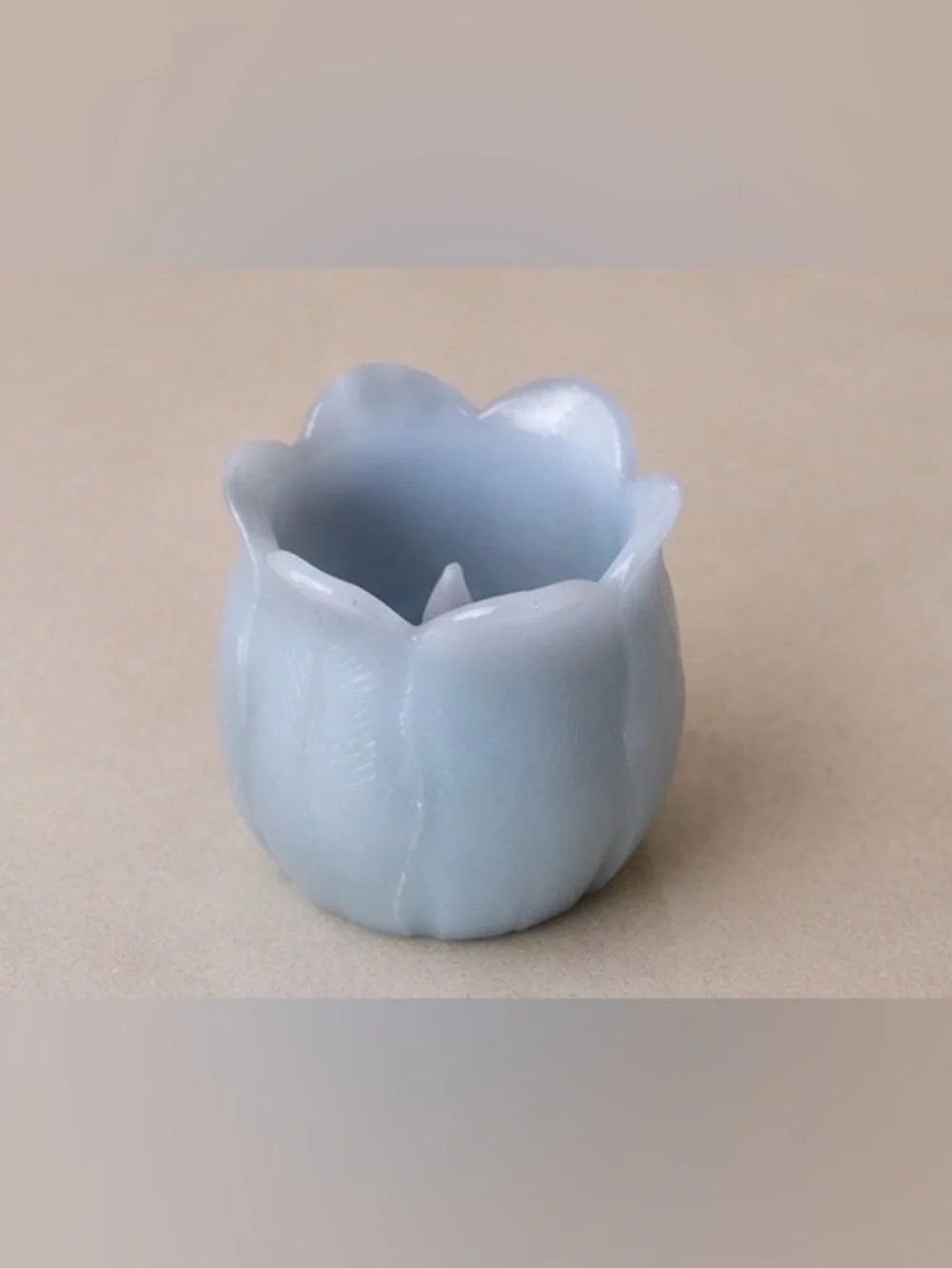 Set of 6 Tulip Flameless LED Tea Light Candles Pastel Blue White Yellow Spring